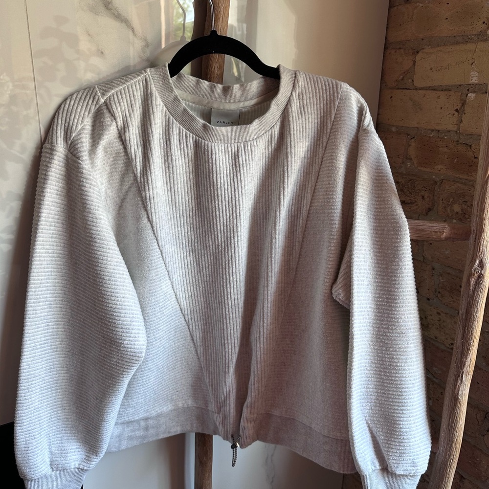 Varley Soft Gray Ribbed Knitwear